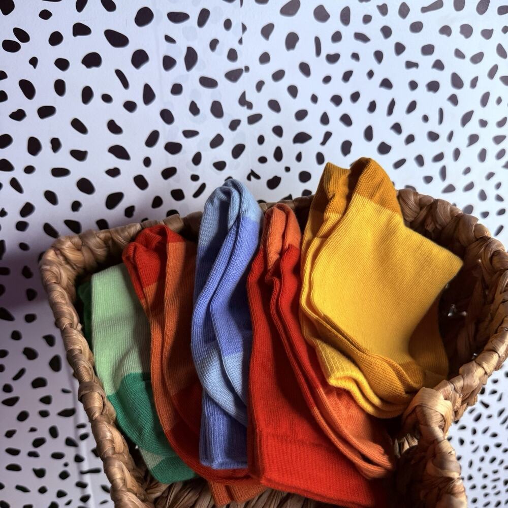 Hanna Andersson Kids 5-Pack Crew Socks Size 12/1Y